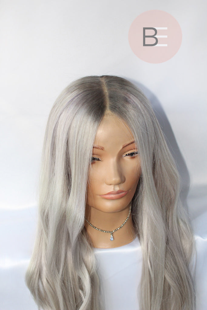 Silver Hair Wig Close Up