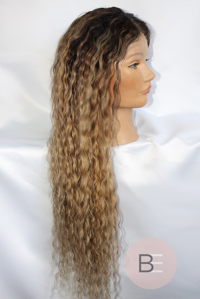 Ombre Blonde Curly Lace Wig