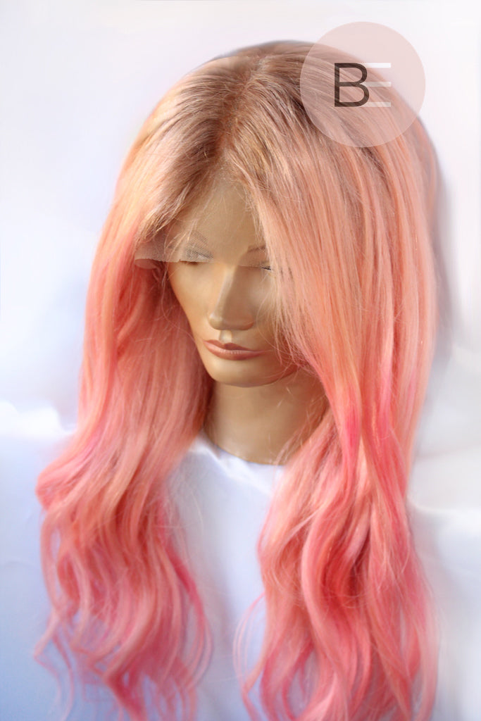Pink Wig Dark Roots